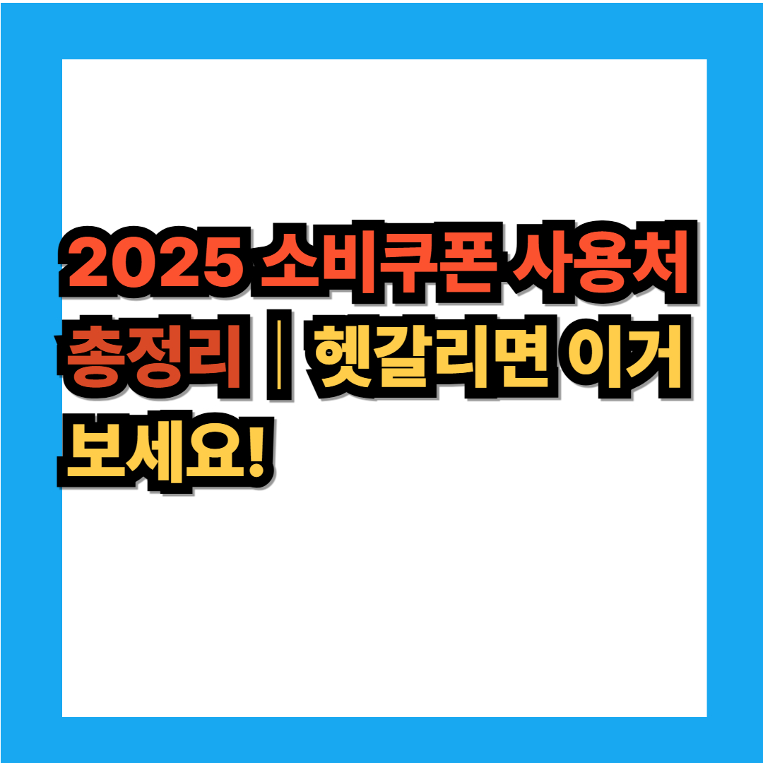 2025 소비쿠폰 사용처 확인하기 이미지