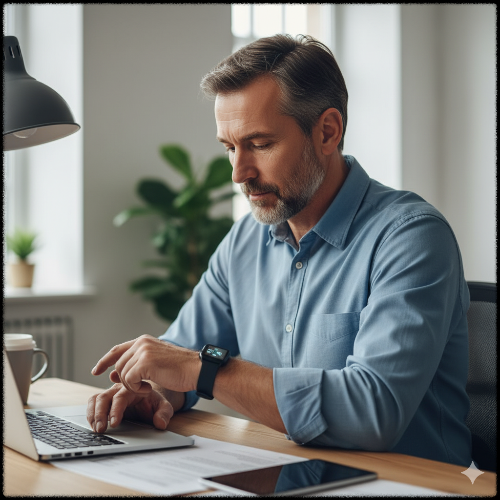스마트워치 생산성 기능 활용 모습