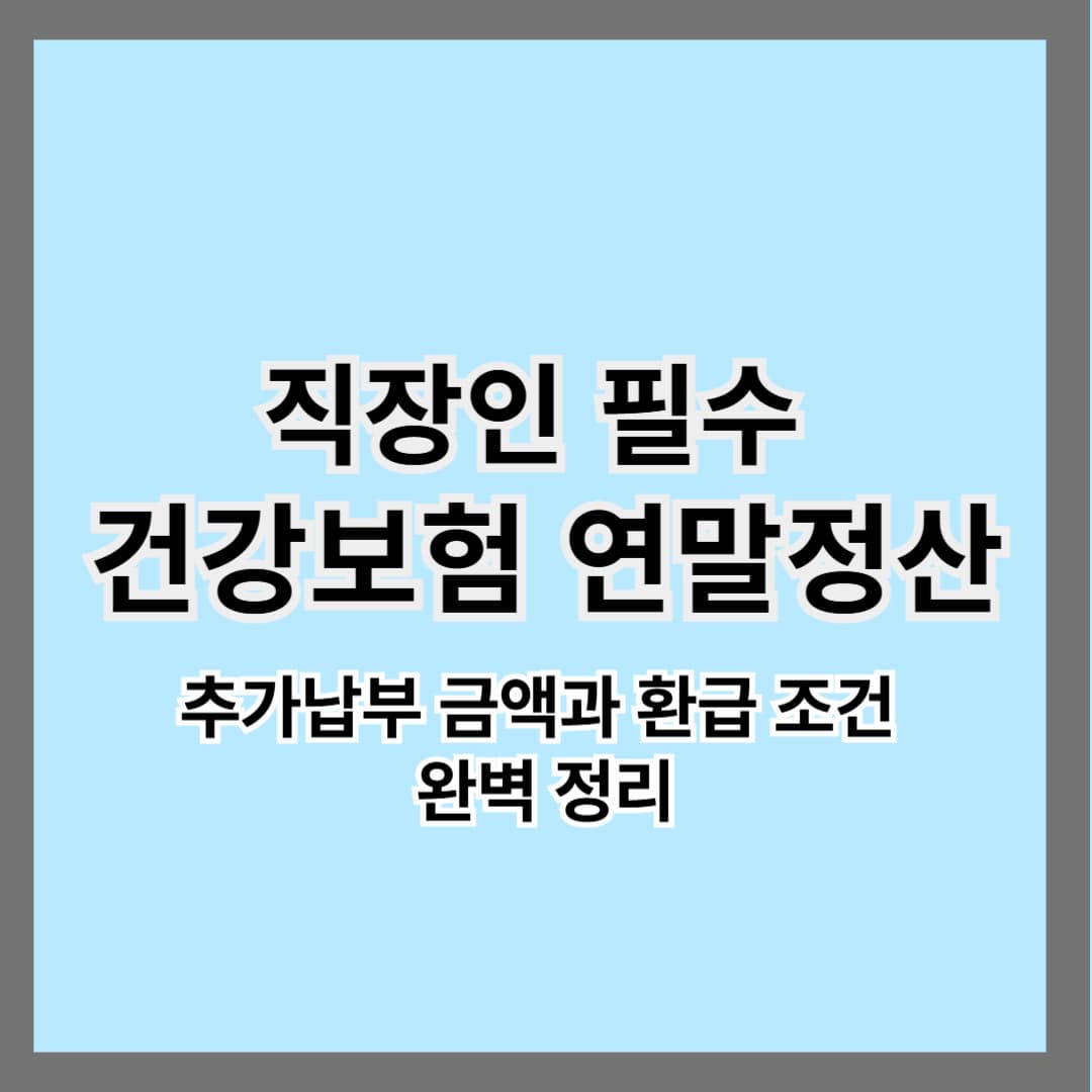 직장인 필수 건강보험 연말정산|추가납부 금액과 환급 조건 완벽 정리