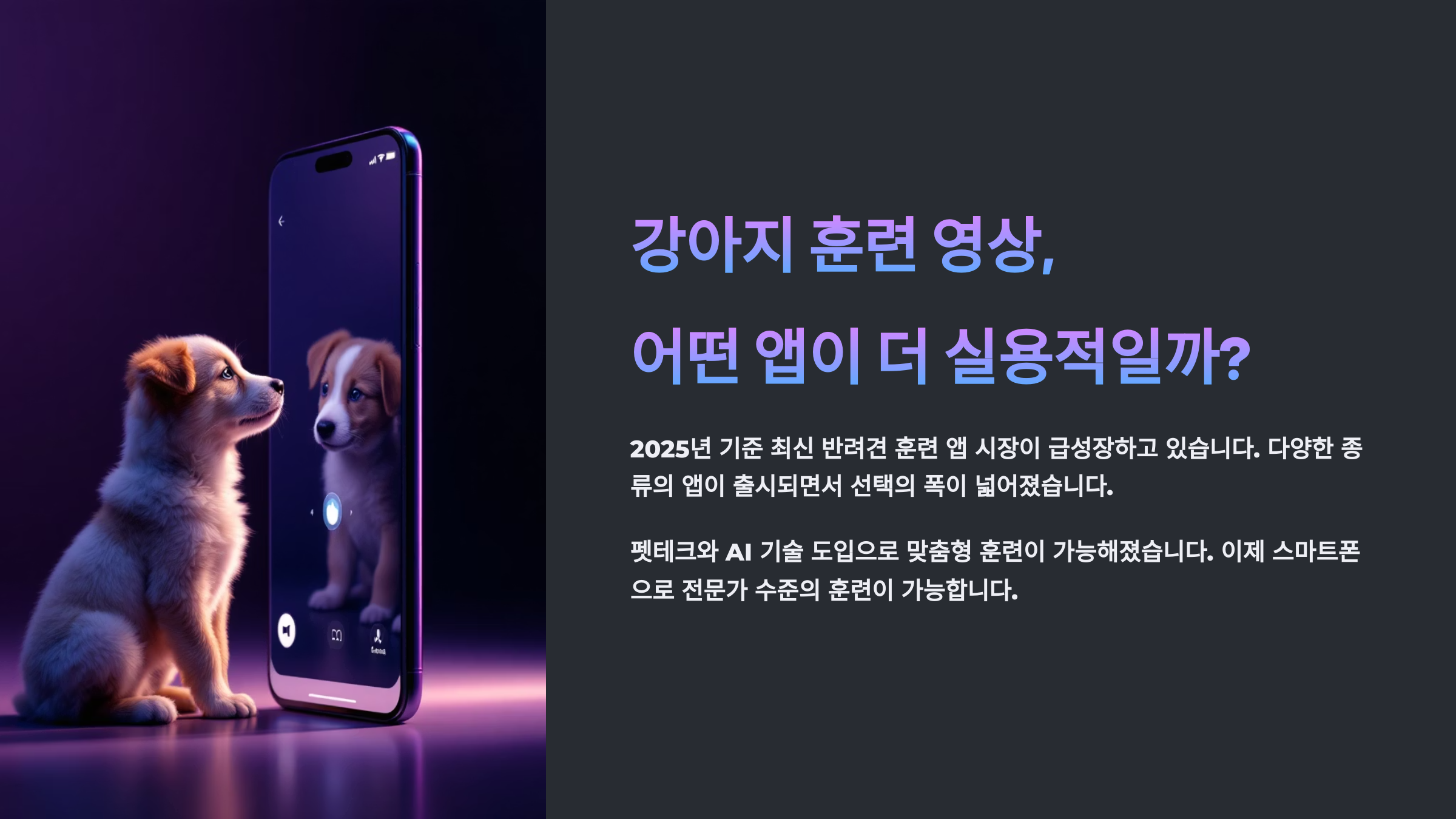 강아지 훈련 영상, 어떤 앱이 더 실용적일까?