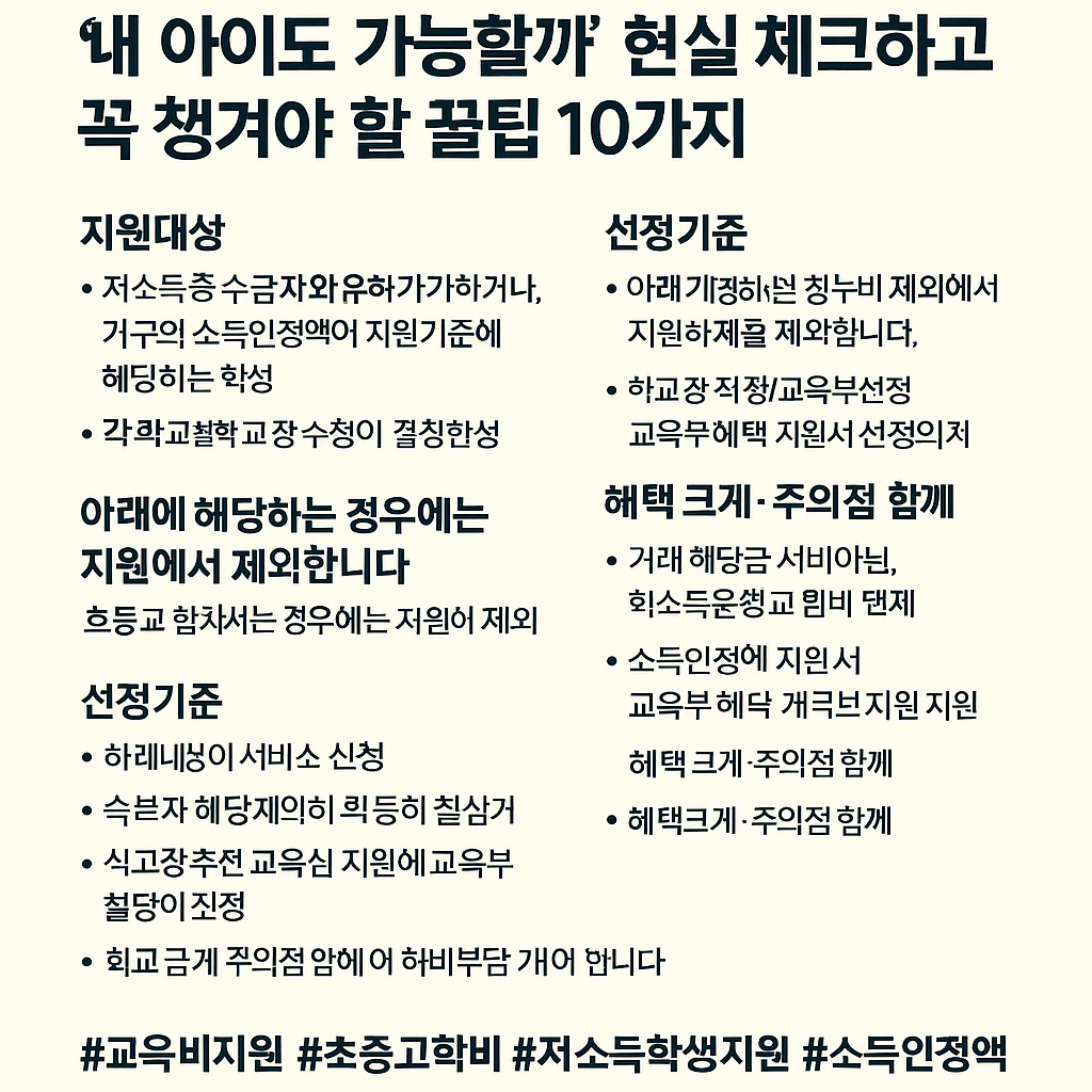초중고 학생 교육비 지원