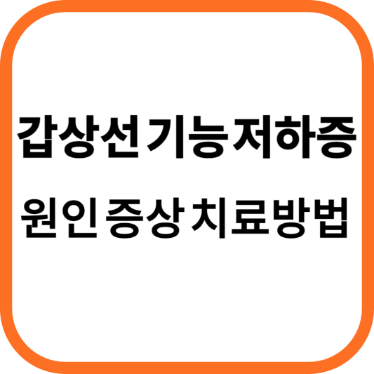 갑상선 기능 저하증 원인 증상 치료방법