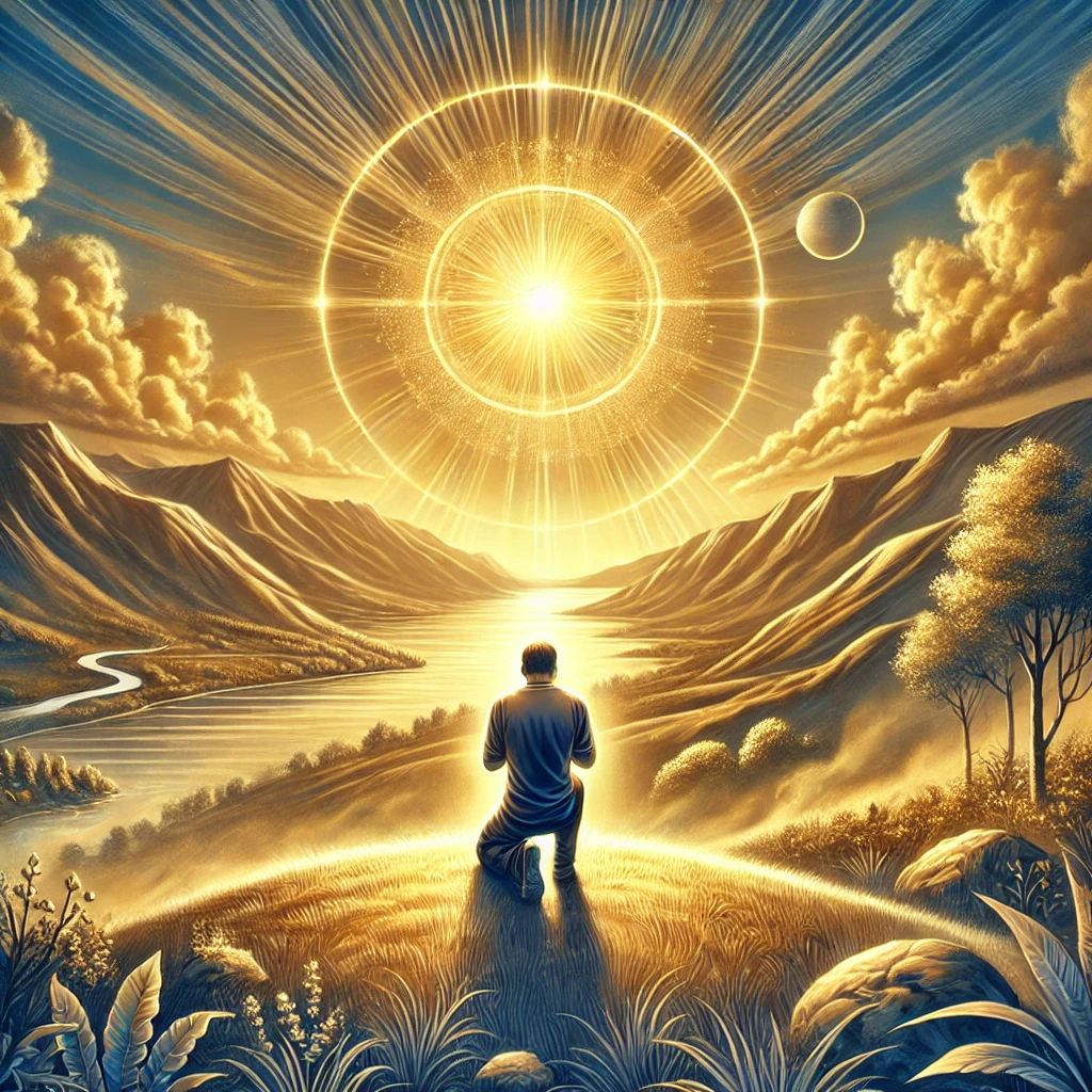 Here is the illustration capturing a life of deep communion with God, empowered by His strength, and reflecting a commitment to glorify Him.