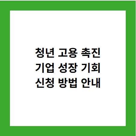 청년 고용 촉진
기업 성장 기회
신청 방법 안내