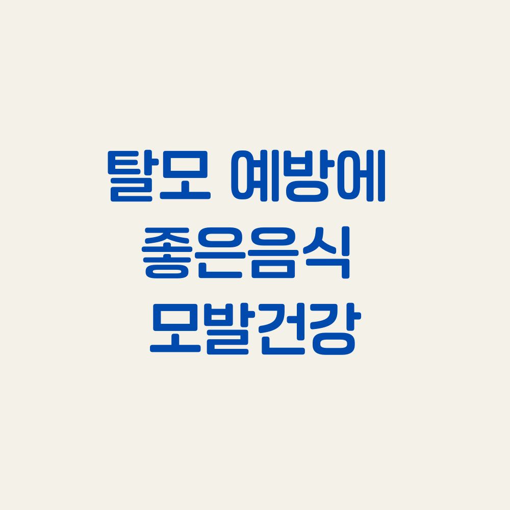 탈모 에방에 좋은 방법