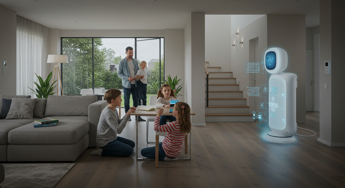 아동이 있는 가정에서의 AI 홈 에이전트 이미지