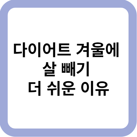 다이어트 겨울에 살 빼기 더 쉬운 이유