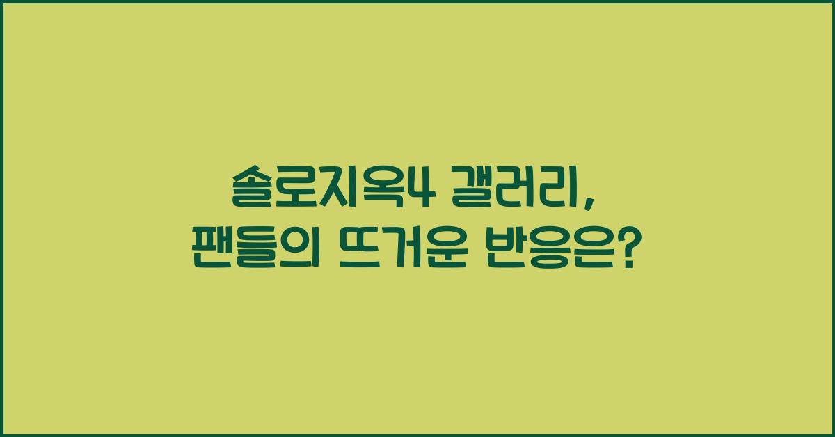 솔로지옥4 갤러리