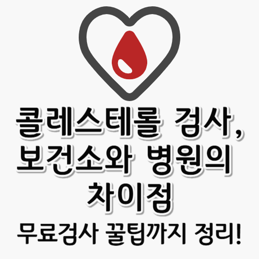 콜레스테롤 검사, 보건소와 병원의 차이? 무료검사 꿀팁까지 정리!