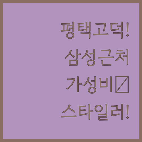 평택 고덕 삼성 근처 가성비 좋은 숙..