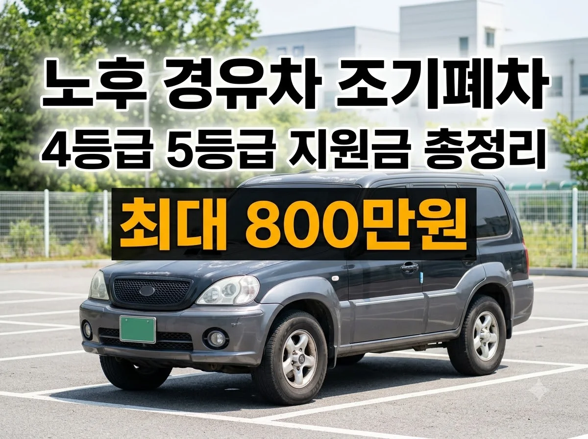 2026년 노후 경유차 조기폐차 지원금 대상 및 신청 방법