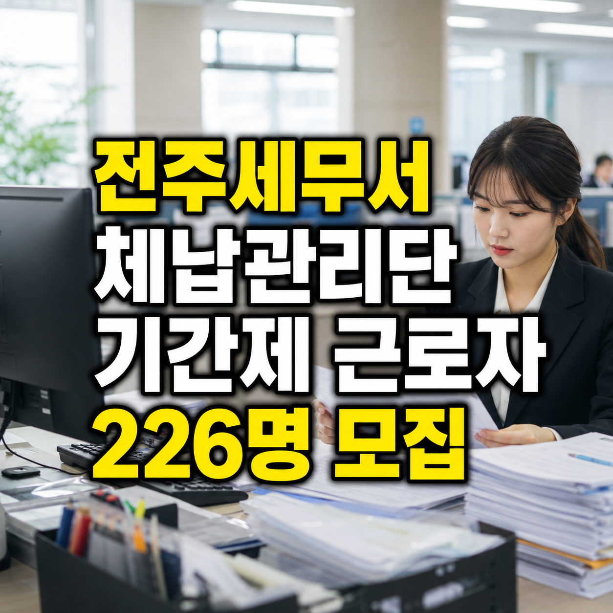 전주세무서 체납관리단 기간제 근로자 226명 모집, 전북지역 채용정보 총정리