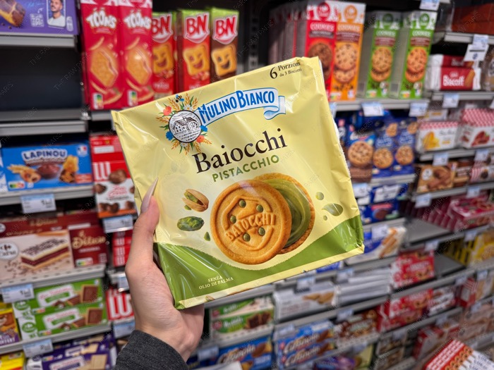 Mulino Bianco Baiocchi Pistacchio 피스타치오 크림 샌드 비스킷
