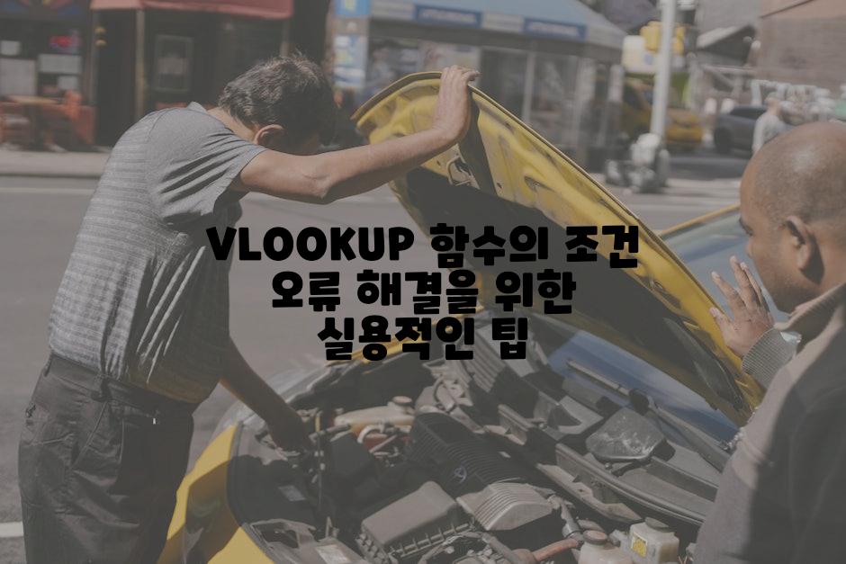 VLOOKUP 함수의 조건 오류 해결을 위한 실용적인 팁