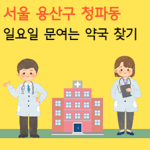 서울 용산구 청파동 일요일 문여는 당번 약국