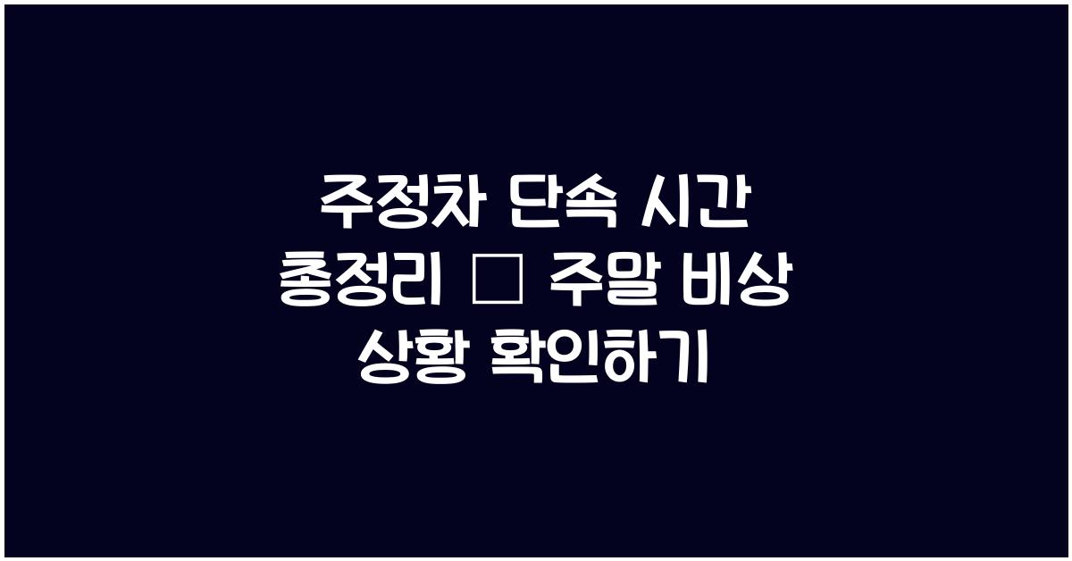 주정차 단속 시간