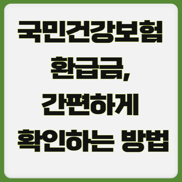 alt="국민건강보험 환급금 조회 및 신청 절차 안내 인포그래픽"
