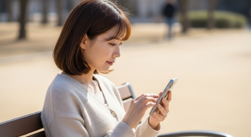 건강관리 앱 사용 모습