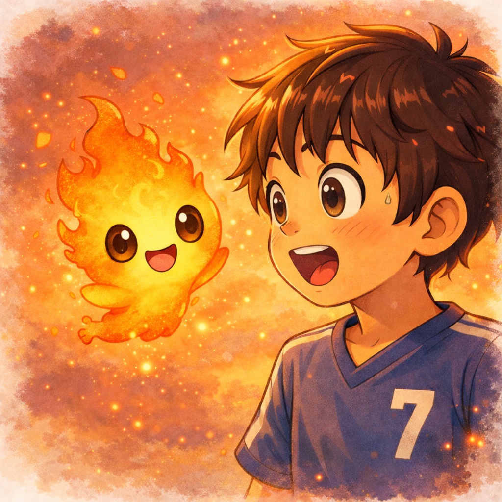 귀여운 불꽃 친구 스파키와 민준이의 첫만남