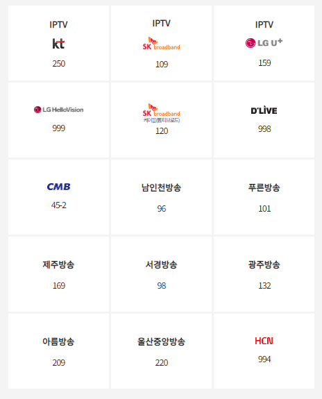 TV조선 채널 번호 편성표 알아보기