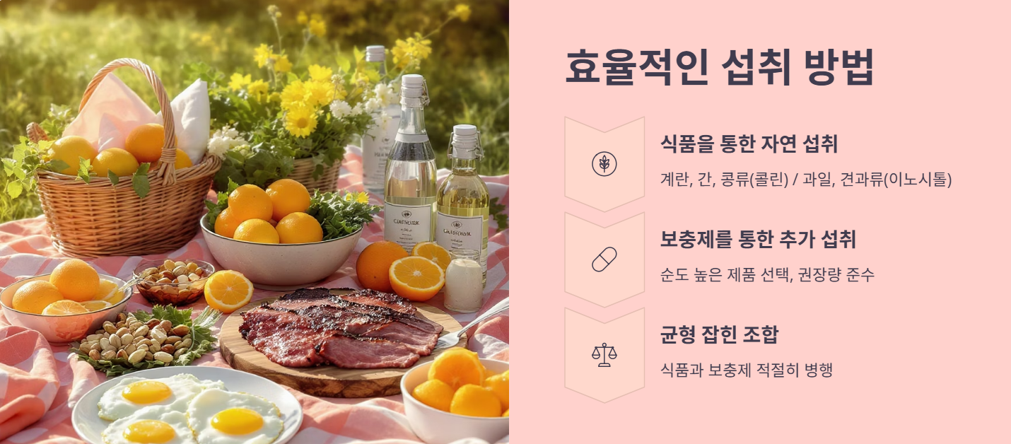 효율적인 콜린 이노시톨 섭취 방법