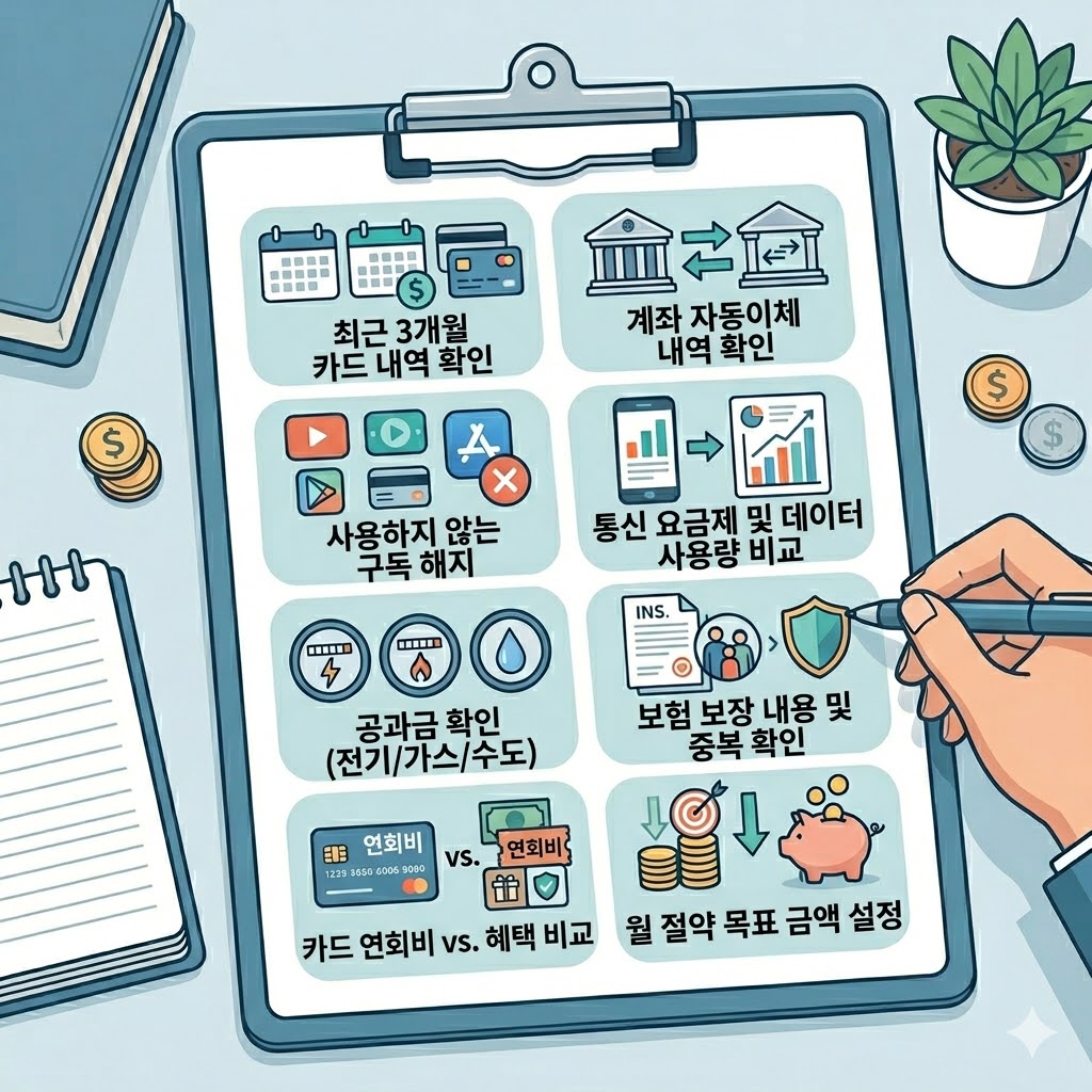 생활비 절약 체크리스트 확인