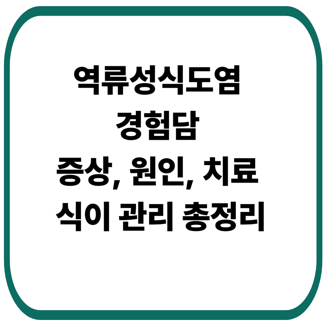 역류성식도염 증상, 원인, 치료 및 식단 관리 총정리[+경험담]