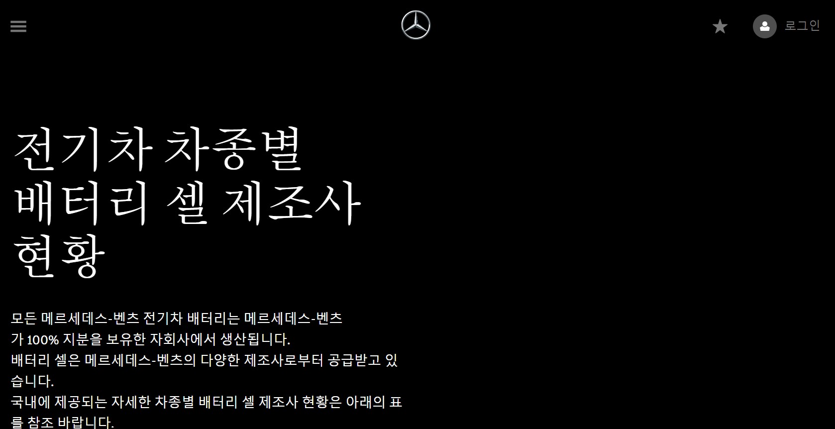 전기차 배터리 제조사 조회하기(현대, 기아, BMW, 벤츠)