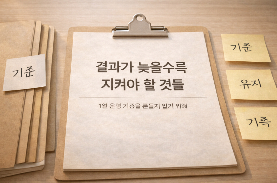 블로그 운영에서 결과가 늦을수록 지켜야 할 기준을 정리한 정보형 대표 썸네일 이미지