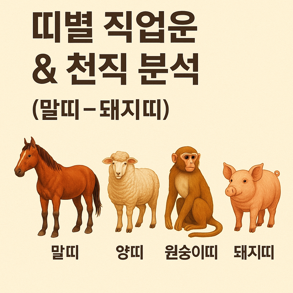 띠별 직업운 &amp; 천직 분석 (말띠~돼지띠)