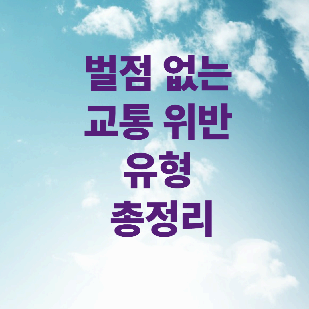 벌점 없는 교통 위반 유형 총정리