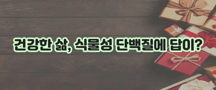 식물성 단백질의 효능과 다양한 섭취 방법