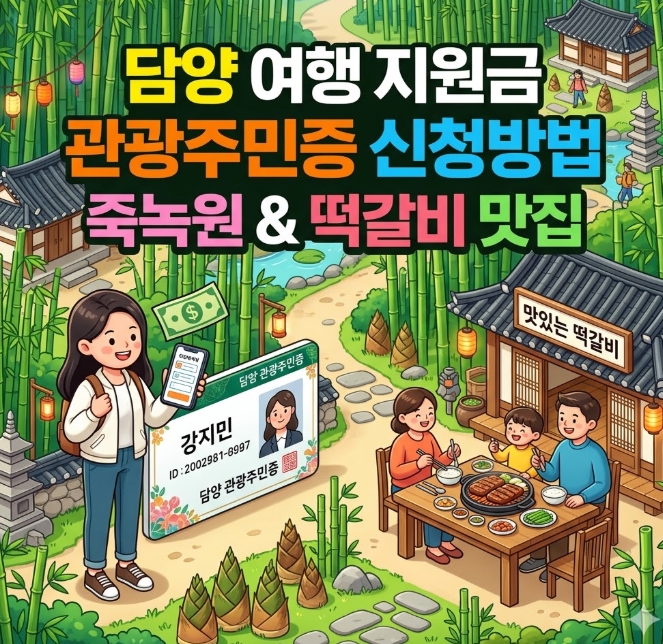 담양 여행 지원금 관광주민증 신청방법 죽녹원 떡갈비 맛집