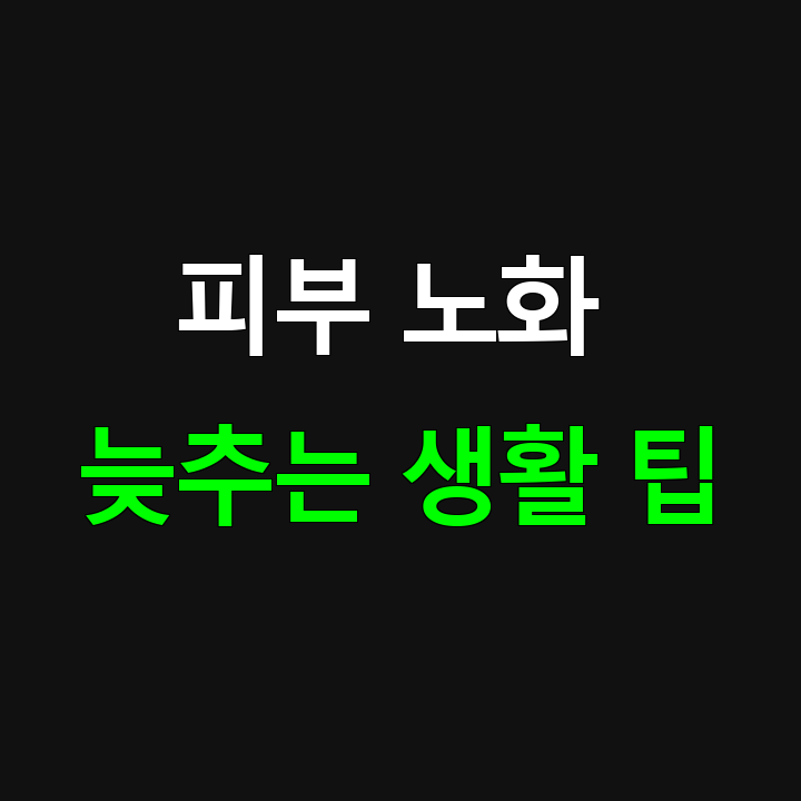 피부 노화 막는 방법 7가지 핵심 전략