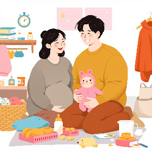 임신한 부부 이미지