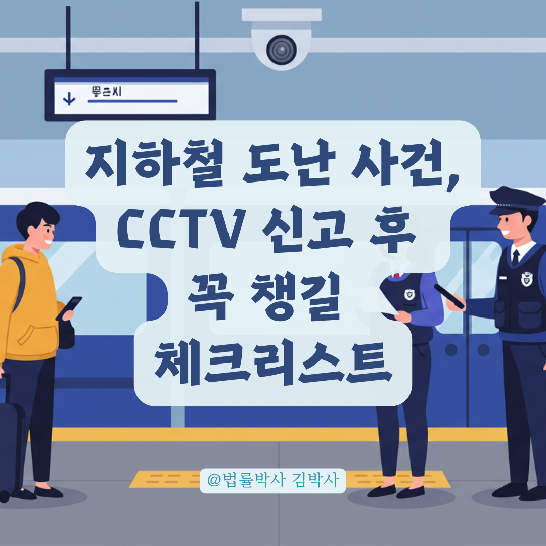 CCTV에 찍힌 지하철역 도난 사건, 신고 후 꼭 해야 할 조치 체크리스트.
