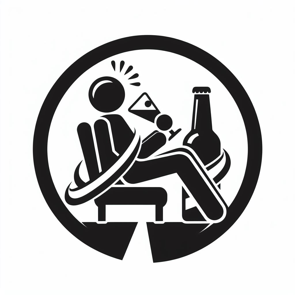 음주하며 운전하는 모습 아이콘