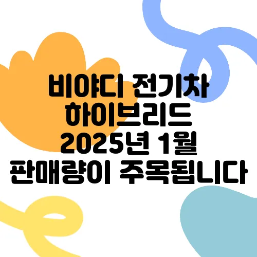 비야디 전기차 하이브리드 2025년 1월 판매량이 주목됩니다