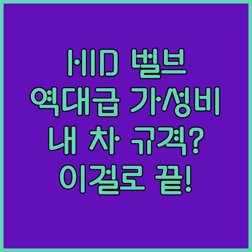 가성비 좋은 HID 벌브 추천 리스트..
