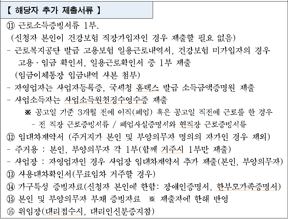추가제출서류
