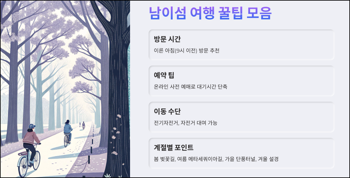 남이섬 여행 꿀팁 모음