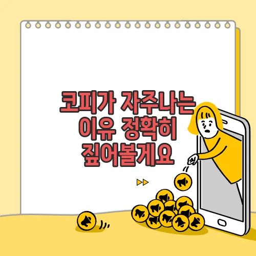코피가 자주나는 이유 정확히 짚어볼게요