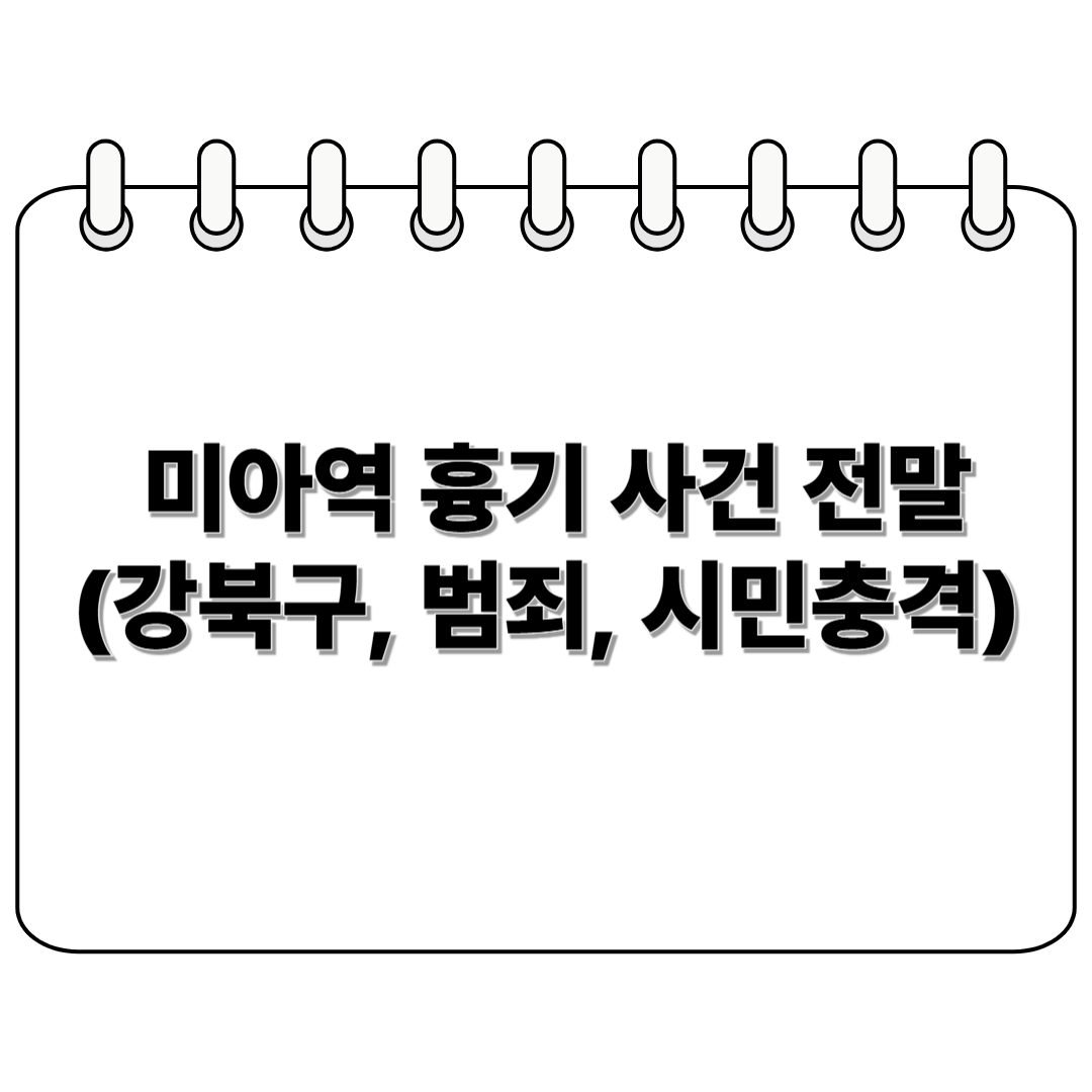 미아역 흉기 사건 전말 포스터 사진