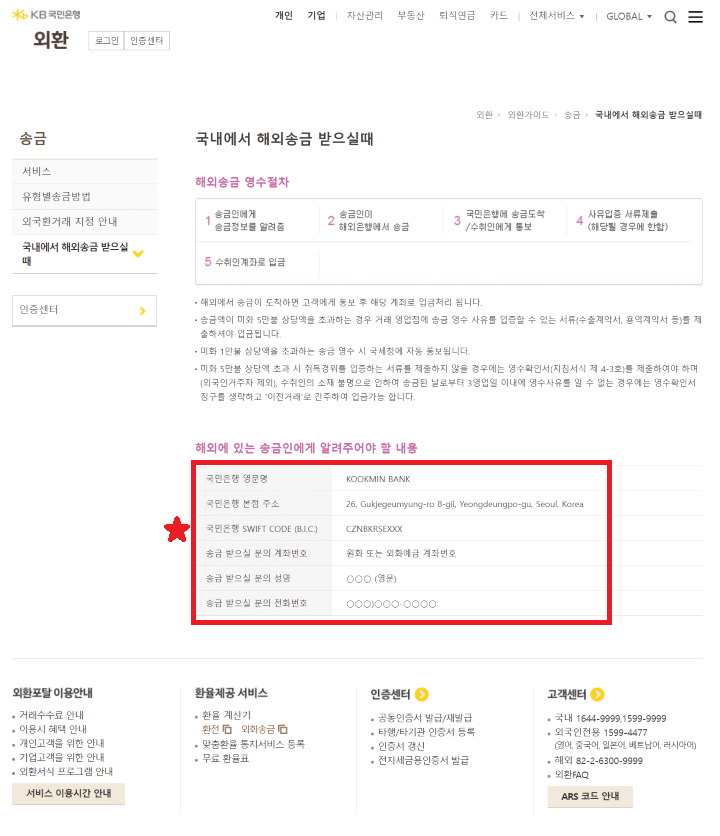 국민은행-사이트-외화-송금-안내-주의사항-내용들-중-스위프트-코드