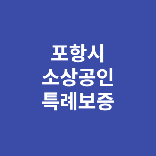 2024 포항시 소상공인 특례보증 신청방법