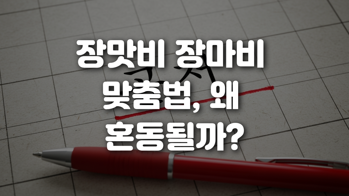 장맛비 장마비 맞춤법 왜 혼동될까