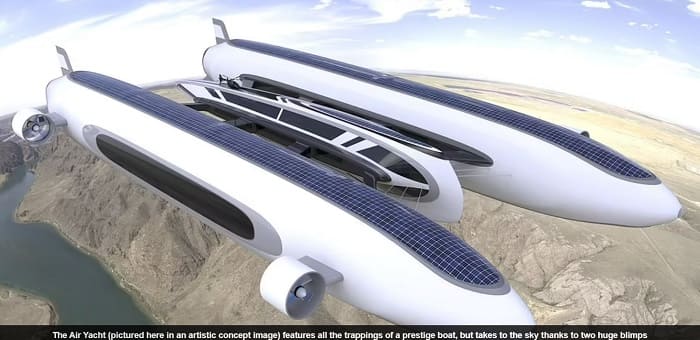 에어 요트?...배가 하늘을 나른다고? VIDEO: A luxury boat that's perfect for high-flyers! 'Mega' 490ft-long superyacht-cum-blimp ..