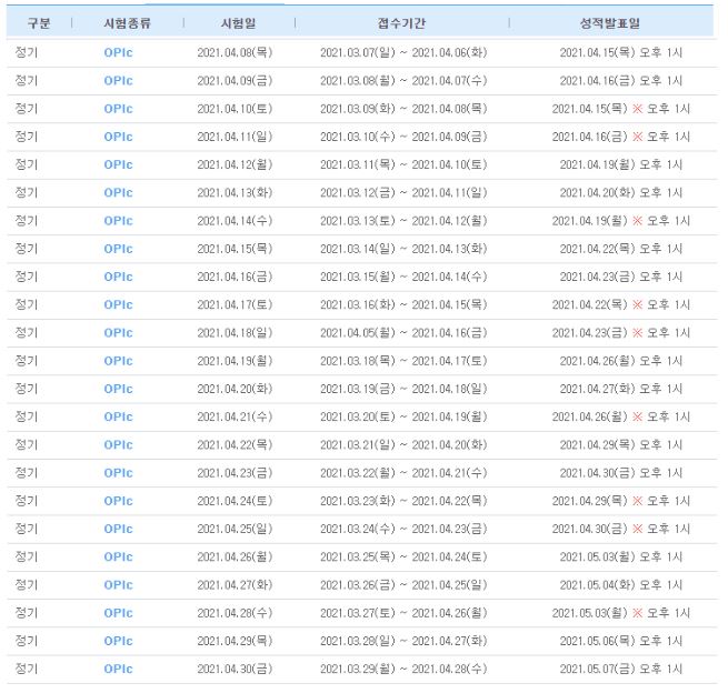 연간 시험정보