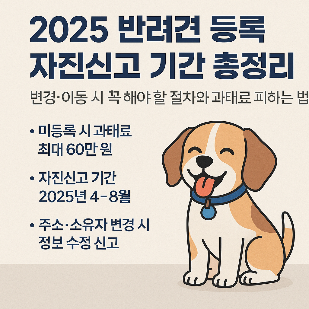 🐶 2025 반려견 등록 자진신고 기간 총정리: 등록 의무부터 과태료 예외까지