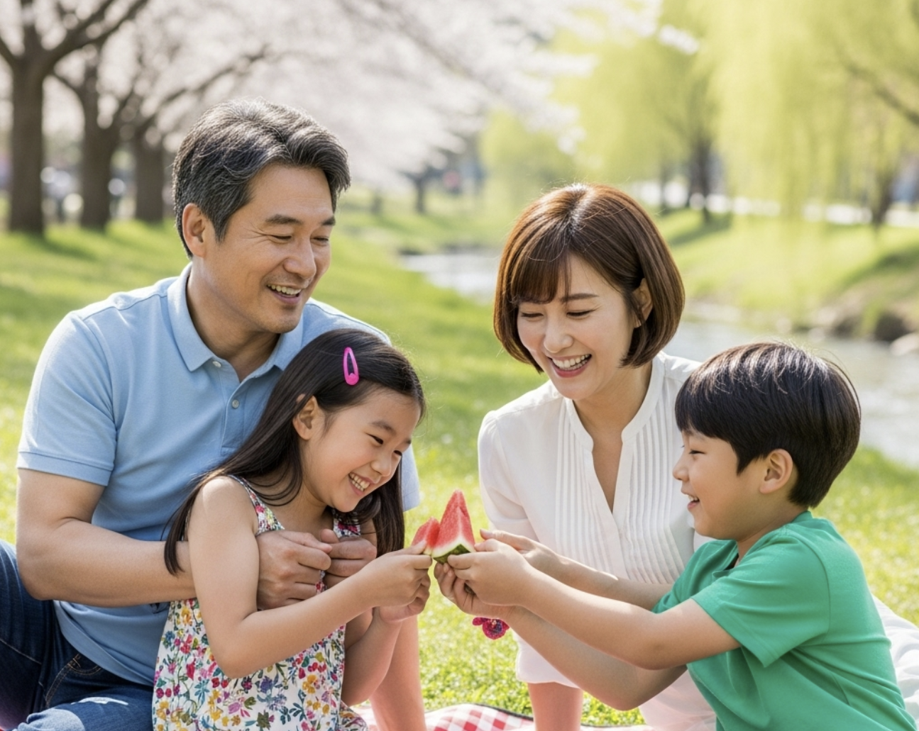 행복해하는 가족 모습